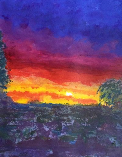Terry Cottam Art - Garden Sunset